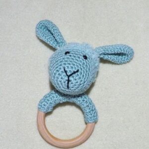 Gehaakte bijtring oud groen